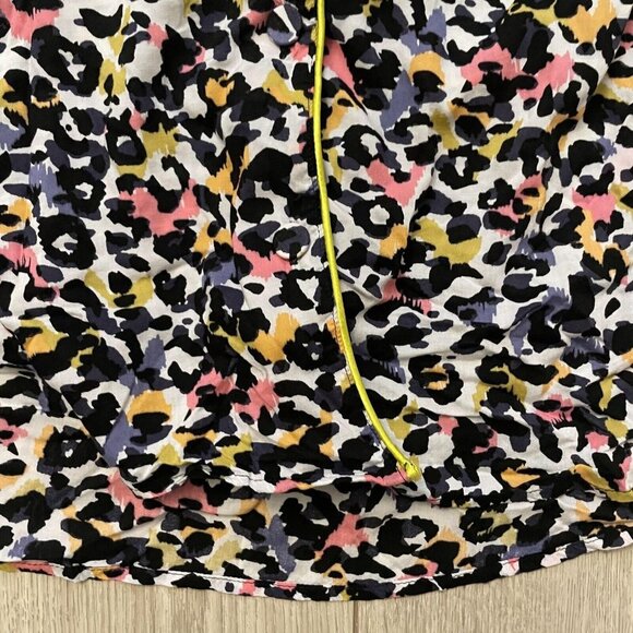 Betsey Johnson Pajama Top Animal Print Collared Short Sleeves Multicolor Medium - Picture 4 of 6
